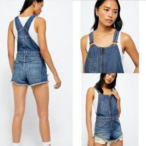 Free People Sunkissed Denim Romper AURA BLUE Size 4 NEW w/Tag $108
